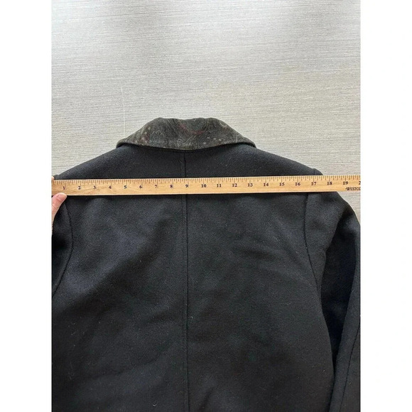 Vintage David Benjamin Collection 100% Wool Peacoat Trench Mob Wife Black 10 - Picture 8 of 8